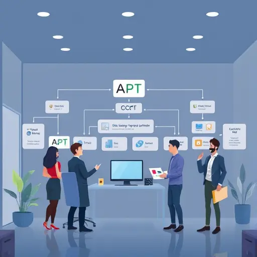 modern API architecture diagram illustration showing ChatGPT integration flow into a software project;