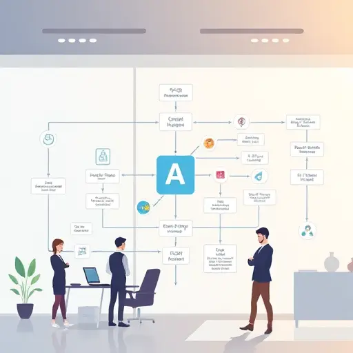 modern illustrated flowchart of AI API solutions in e-