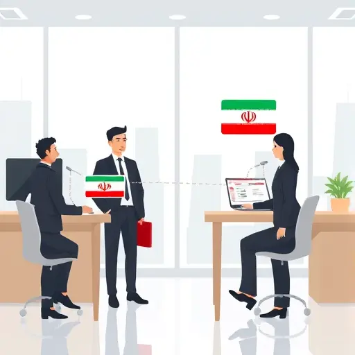 illustration comparing two API connection routes: one direct smooth line from Iran to 