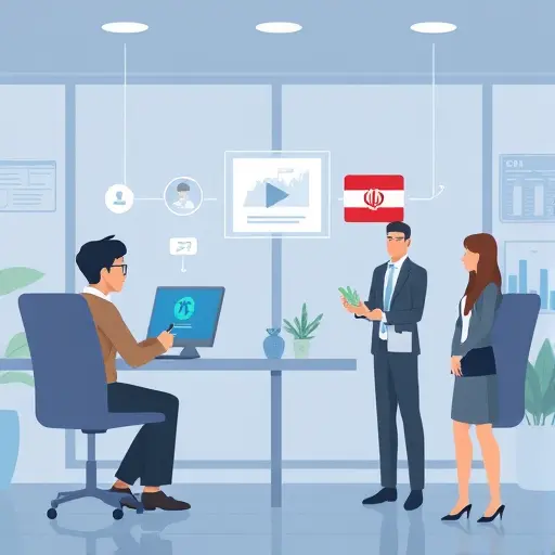 animated illustration of API integration workflow: