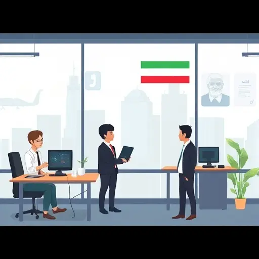 cartoon style illustration showing various AI API use cases: