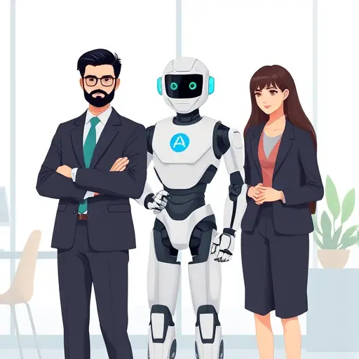 modern illustration comparing three AI models (ChatGPT bot, Claude robot, Gemini icon)