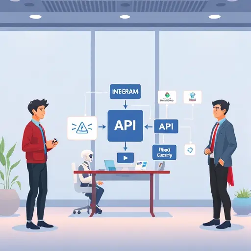 animated API integration workflow showing a React app, GapGPT cloud API endpoint, and multiple AI models (Claude, Gemini, ChatGPT)