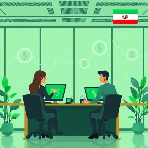 /Toman currency symbols, animated pricing charts, themed in green and dark colors, no text