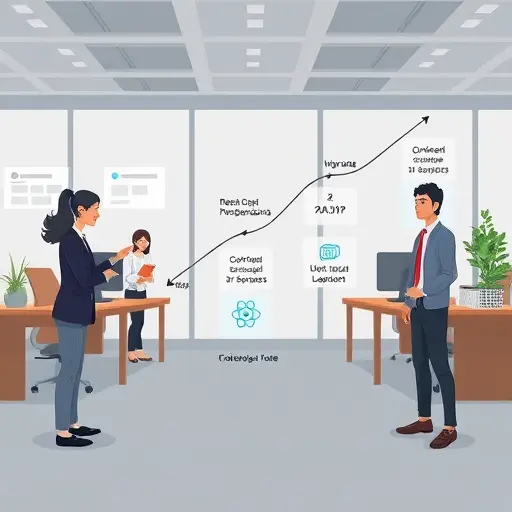 cartoon animation of an upgrade path from a free API plan to premium and enterprise tiers, arrows, icons for React apps and local Iranian payment methods (no text)