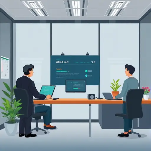 animated Vue.js component UI flow, cartoon style: user types text, API call is made, and AI-