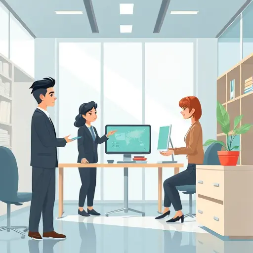 animated scene showing a Vue.(such as chat, text generation, sentiment analysis)