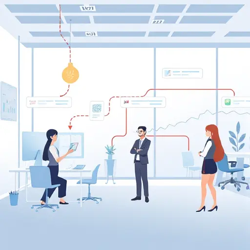 abstract representation of POST request flow, client-to-