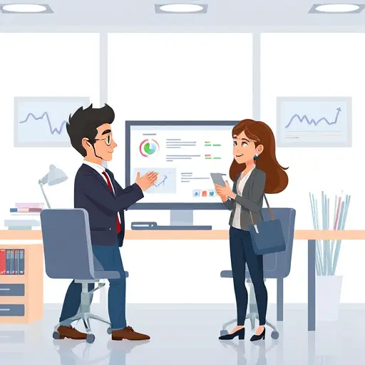 animated technical support workflow:(animated character) responds via dashboard/