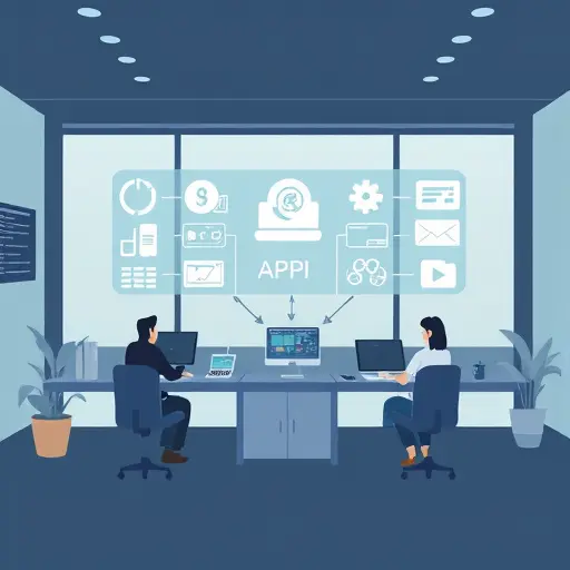 animated diagram showing Django backend connecting to an AI API service (like GapGPT)