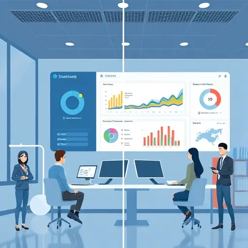 modern dashboard UI split illustration: