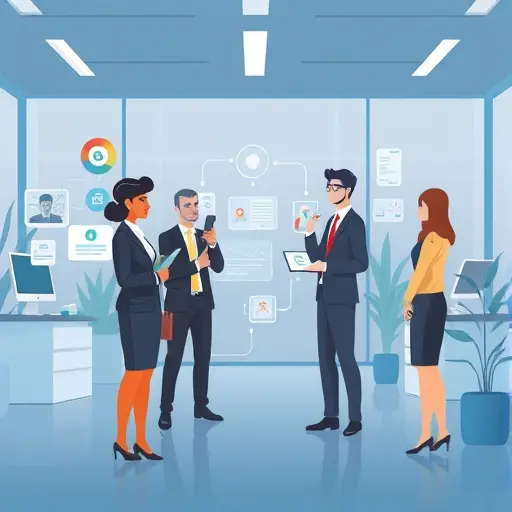 animated illustration showing content workflow: