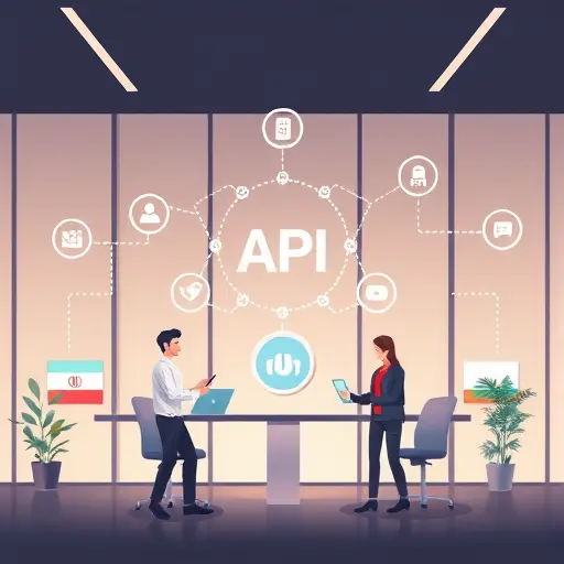 abstract technology infographic showing API-/