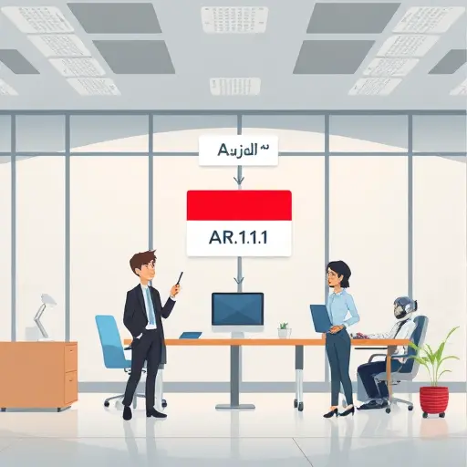 cartoon-style flowchart: client sends API request with selected model name to a