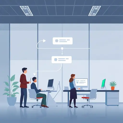 abstract illustration of API request and response process: