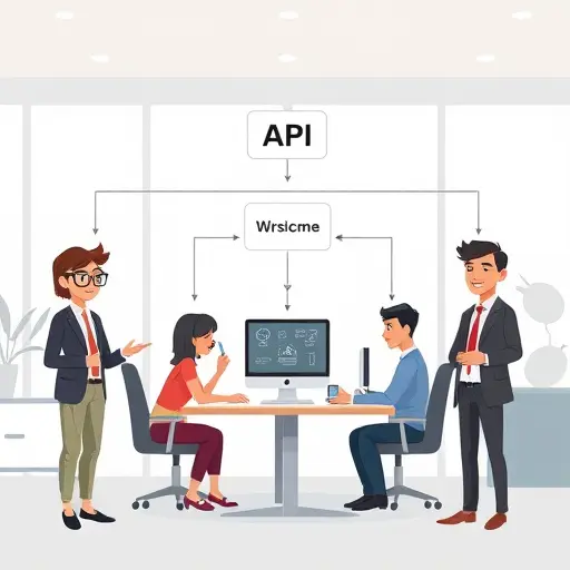 modern API architecture diagram for game AI integration, depicting flow from game engine (Unity, Unreal, Godot, Web) to AI API endpoint, with cartoon-