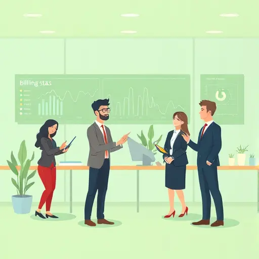 /billing stats, charts and tokens flow, clean green-blue theme, responsive web UI, no text