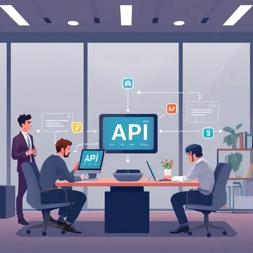 modern animated API integration flow in game development, showing game client/