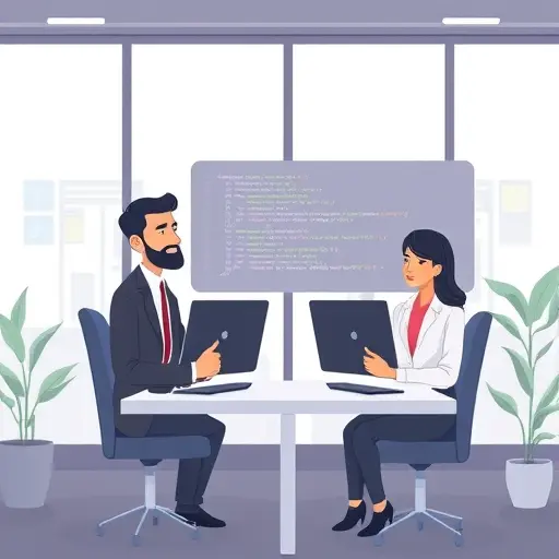 modern cartoon illustration of code and JSON payloads for API session/