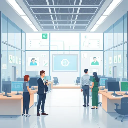 modern animated illustration of Iranian tech network with secure session management, data tokens, and server hubs across Iran, cartoon style, text-free