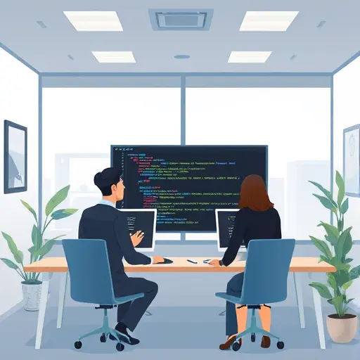 animated VS Code editor window with AI coding suggestions, Qwen 3
