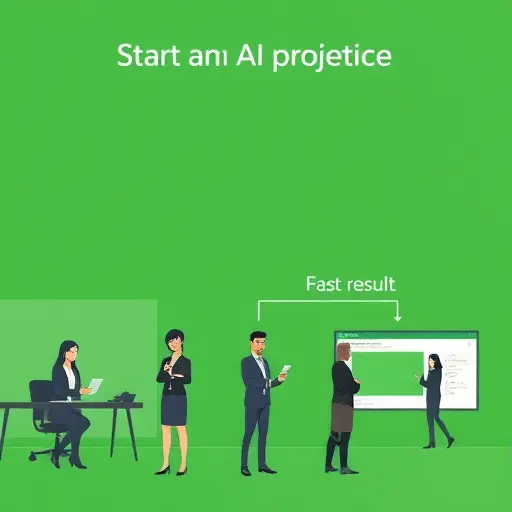 step-by-step animated flowchart of starting an AI project: model selection, data input, fast result, GapGPT dashboard, green and dark tones, no text