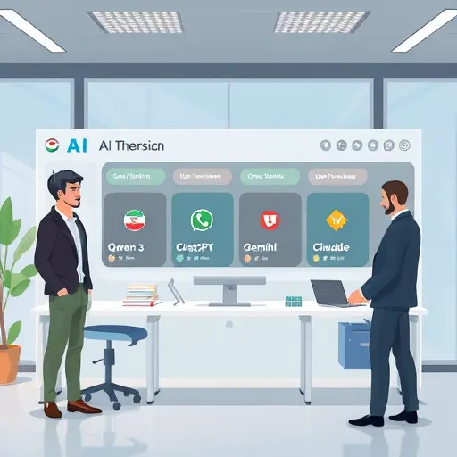 dashboard interface displaying AI model selection: Qwen 3, ChatGPT, Claude, Gemini;