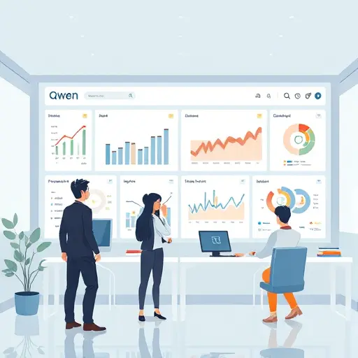 animated dashboard interface showing integration of multiple AI models including Qwen 3
