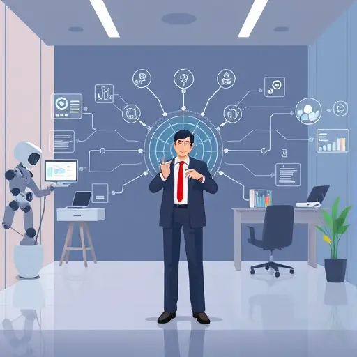 animated AI model architecture flow, charts and lines with tech icons, Chinese design touch, no text