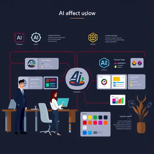 animated workflow of AI logo design with concept mapping, color palette swatches, typography icons, and SVG nodes; modern dark UI;; text-free
