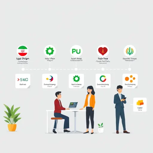 animated workflow infographic of logo design steps, icons for brand strategy, AI ideation, editing, export SVG/