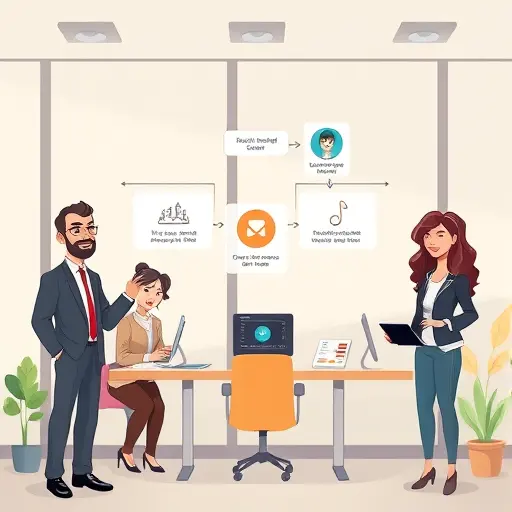 cartoon style workflow diagram: ChatGPT for brand brief, Claude for geometric icon, Gemini for color palette; arrows connecting steps;