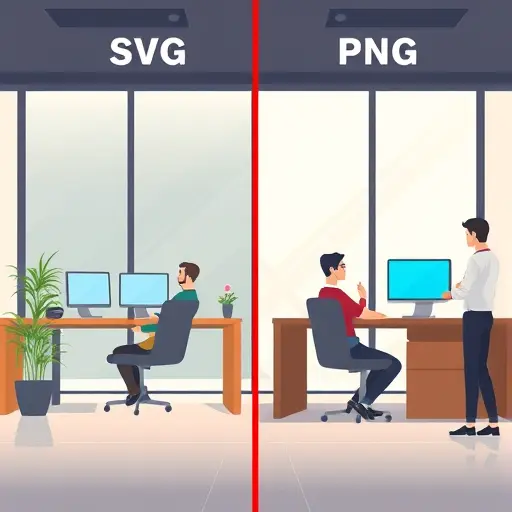 animated comparison illustration of SVG vs PNG: