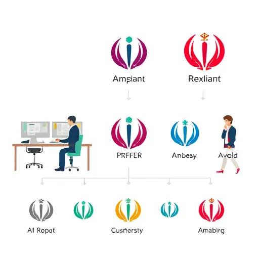 illustrated workflow of AI logo design: brief creation, prompt tuning, multiple logo variations, color palette selection, final SVG export;