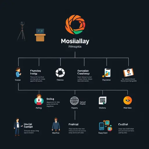 step-by-step logo design flowchart, brief, sketches, AI iterations, typography selection, export to SVG/PNG, clean infographic style, dark theme, no text