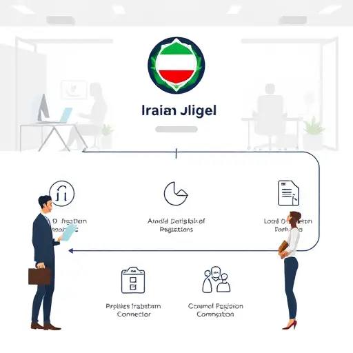 illustrated flow of trademark registration steps for an AI-created logo: uniqueness check, vector preparation, documentation; clean minimal style; tech-themed; no text