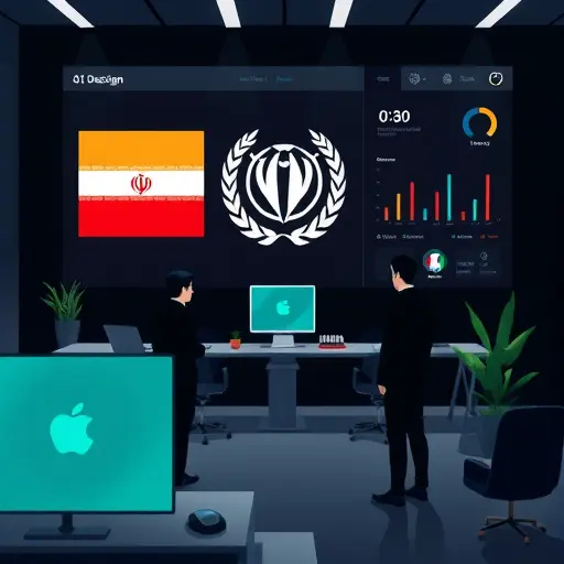dark themed animated illustration of an AI design dashboard creating a football club logo (shield, ball, laurel)