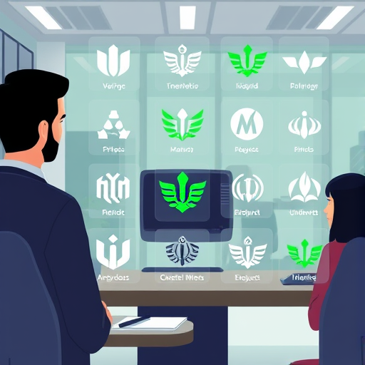 AI interface generating multiple minimalist logo marks for a startup brand, green accent