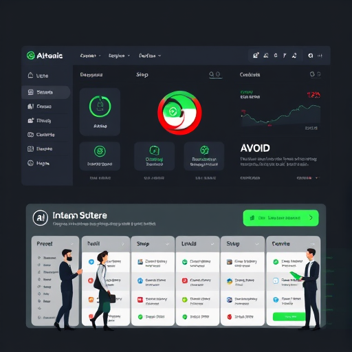 dark-themed AI logo builder dashboard, step-by-step interface, green accent