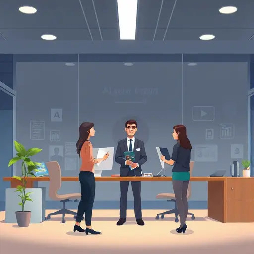 cartoon-style animated guide, showing step-by-step AI-