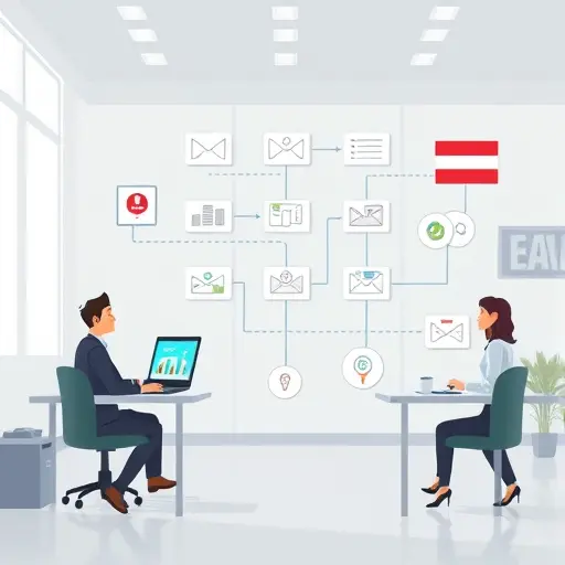 animated workflow of advanced email automation, AI handling multiple tasks like reply, follow-