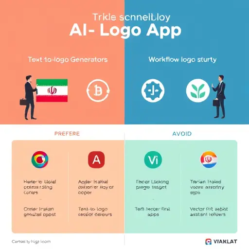 clean infographic comparing AI logo app categories: text-to-logo generators, vector-first logo apps, and workflow assistant platforms;
